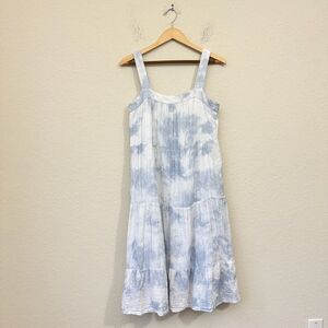 RAILS Amaya Cascade Tie Dye Midi Dress in Sky Blue